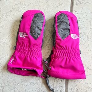 The North Face Insulated Snow Mittens Girls Size Small Pink Waterproof